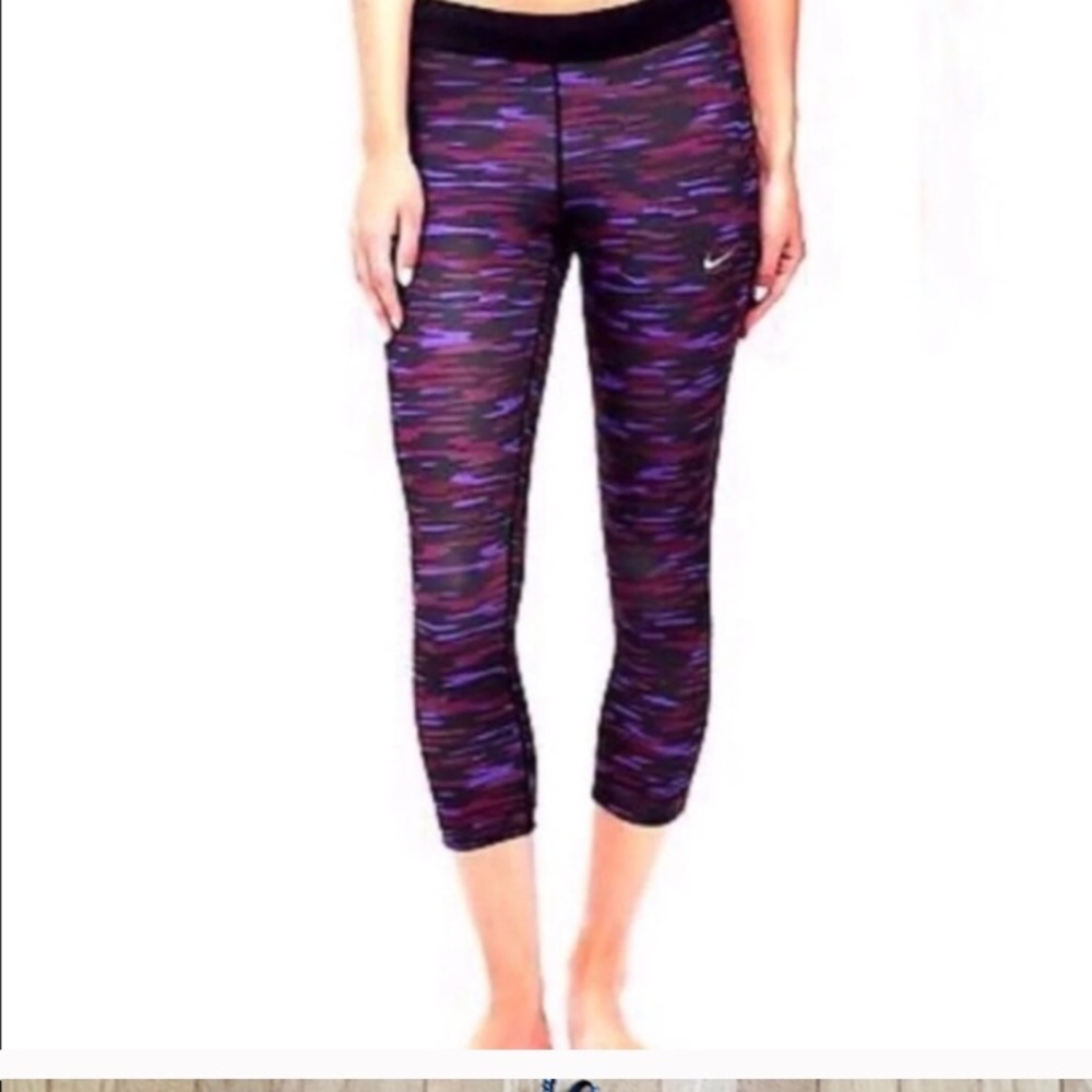 Nike Leggings 7/8 Crop Relay Dri-Fit Mulberry Camo